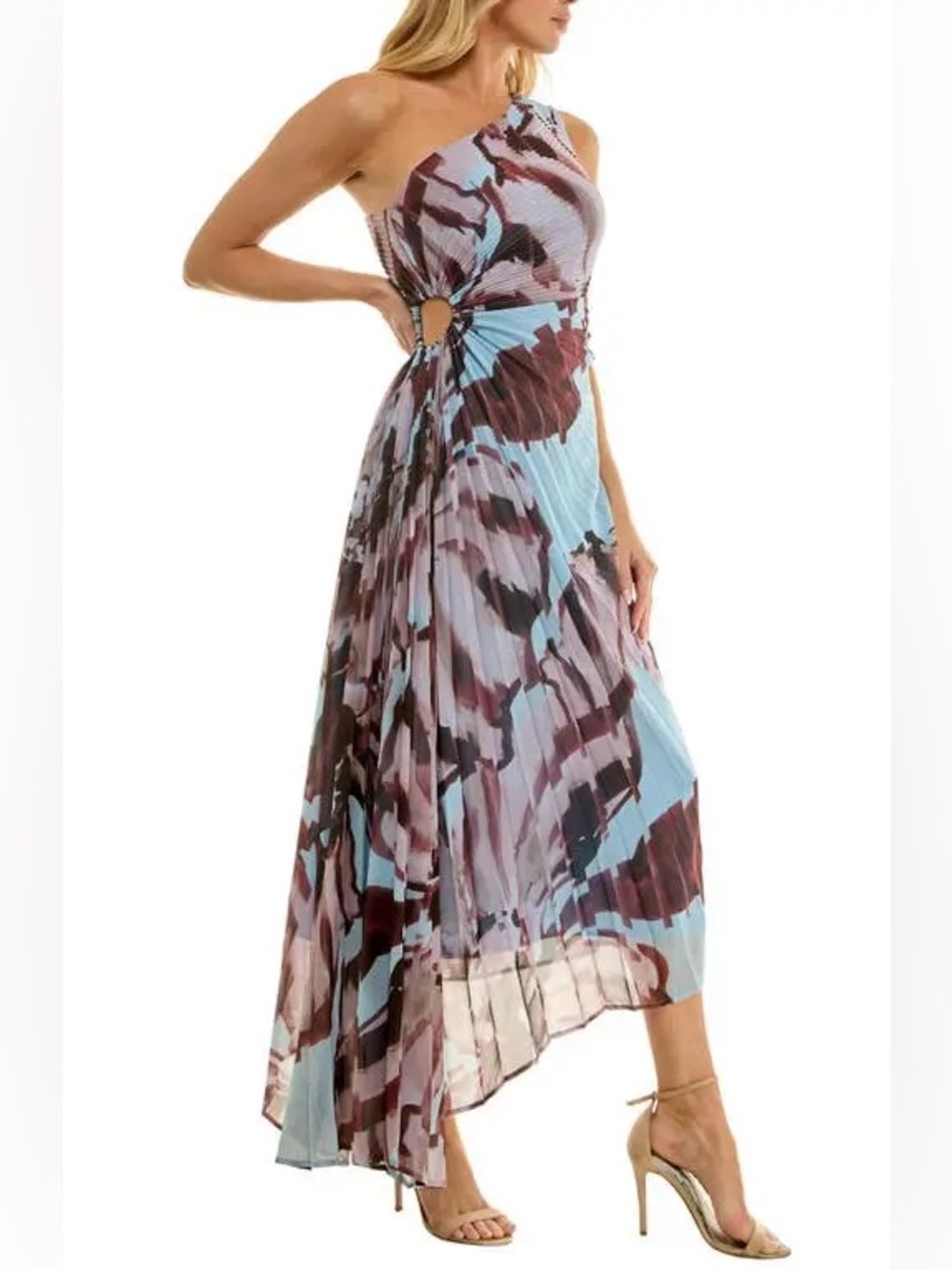 Socialite • NWT$128 USD One-Shoulder Asymmetrical Midi Dress PTP 16-19”